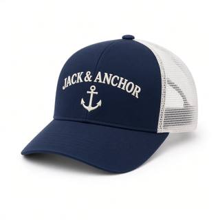 Anchor Trucker Cap – Navy & White, image 1