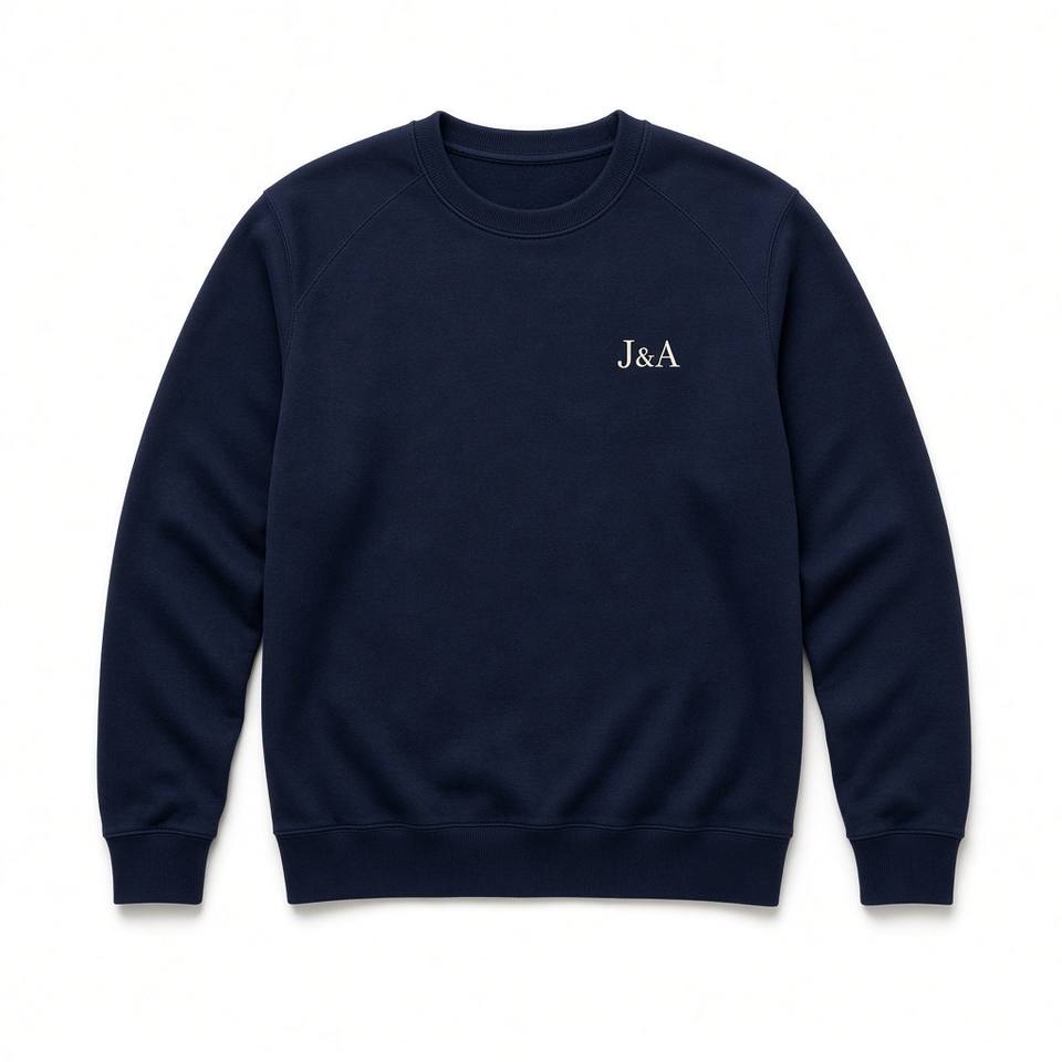 Monogram Crew Sweatshirt – Navy