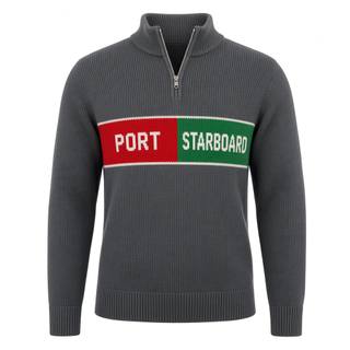 Port & Starboard Knitted Quarter-Zip – Charcoal, image 1