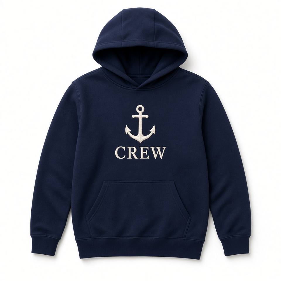 Kids’ Crew Hoodie – Navy