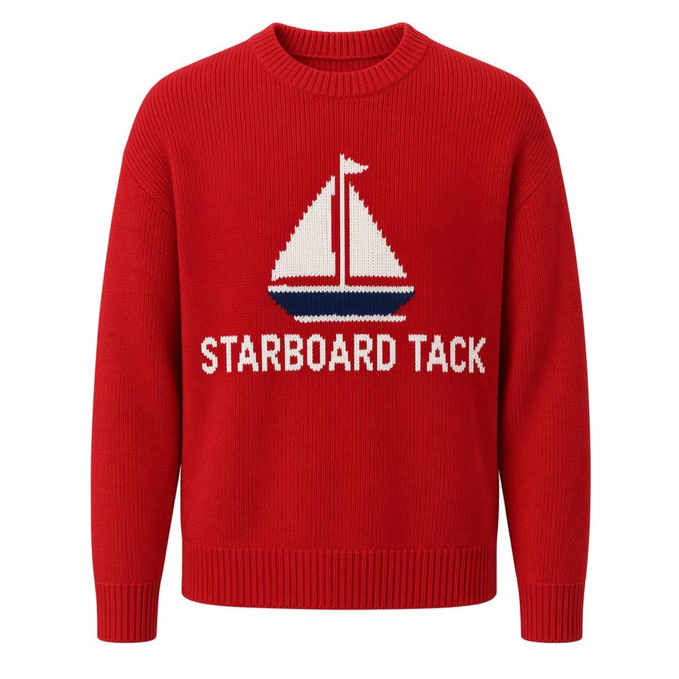 Starboard Tack Relaxed Jumper – Red