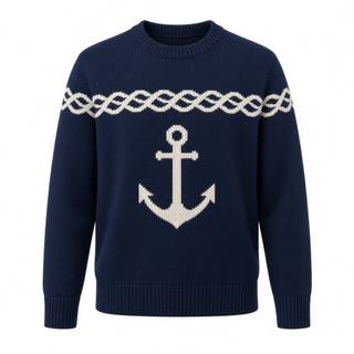 Anchor Gansey Knit Crew – Navy, image 1