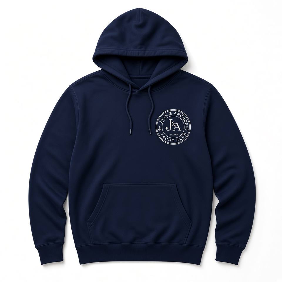 Yacht Club Crest Hoodie – Navy