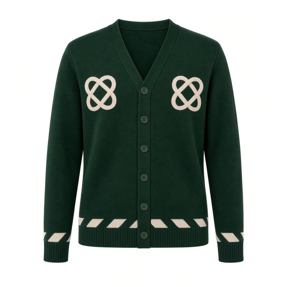 Reef Knot Knitted Cardigan – Forest Green