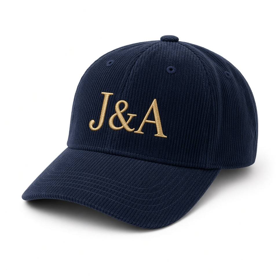 Monogram Corduroy Cap – Navy