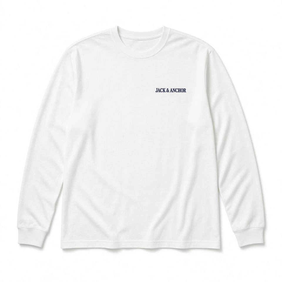 Wordmark Long-Sleeve Tee – White