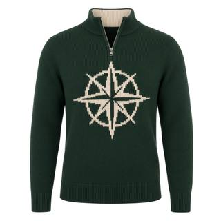 Compass Rose Knitted Quarter-Zip, image 1