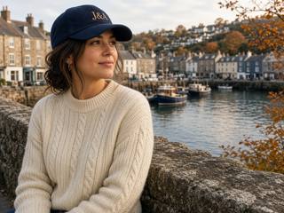 Monogram Corduroy Cap – Navy, image 2