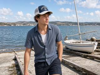 Anchor Trucker Cap – Navy & White, image 2