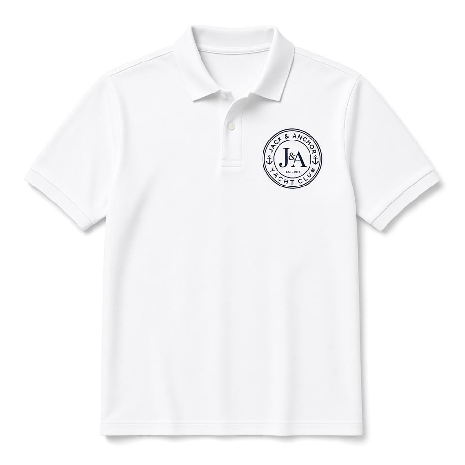 Yacht Club Crest Polo – White