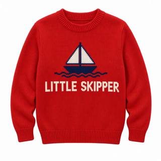 Little Skipper Kids' Knitted Jumper – Red, image 1