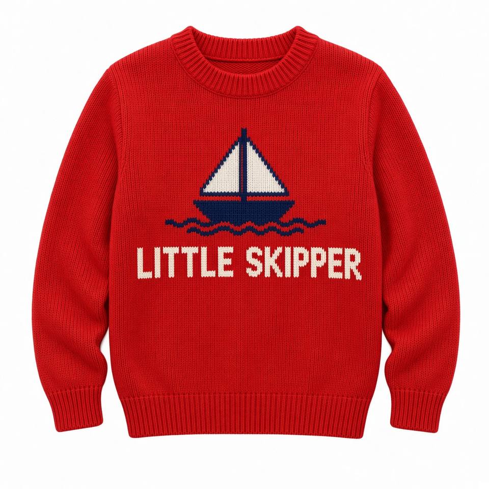 Little Skipper Kids' Knitted Jumper – Red