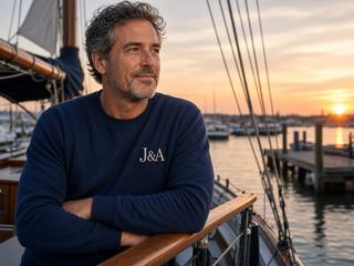 Monogram Crew Sweatshirt – Navy, image 2